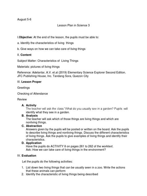 what is abstraction in lesson plan|How to Write a Lesson Plan — The 4As Format .